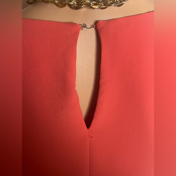 Adrianna Papell Coral One-Shoulder Draped Shift Dress Size 4 - Picture 5 of 10